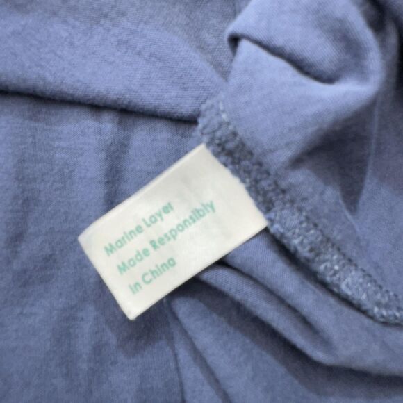 Marine Layer Shirt Mens Medium Blue Crewneck Bottoms Up Graphic Aloha Resort Tee - Picture 4 of 11